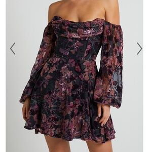 Showpo Jessell Mini Dress in burnt out floral